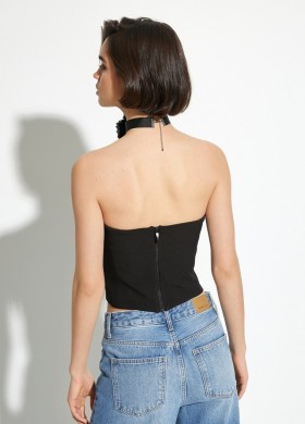 Бюстие черно с цип