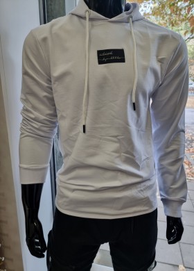 Блуза с качулка бяла