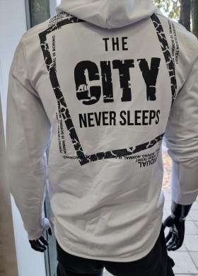 Блуза с качулка бяла