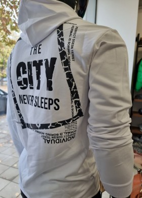 Блуза с качулка бяла