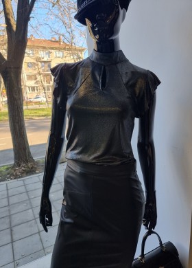 Блузка с харбали графит