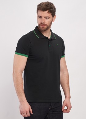 Блузка с яка с контрастни подгъви