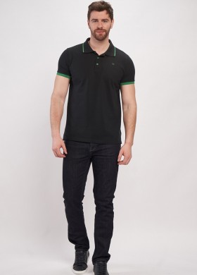 Блузка с яка с контрастни подгъви