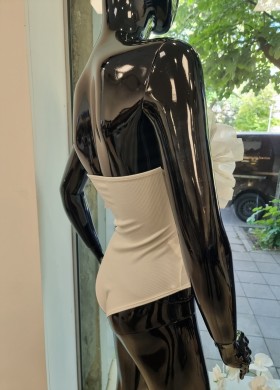 Боди с бял тюл