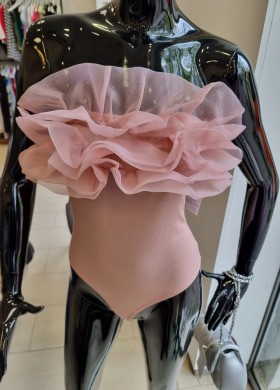 Боди с розов тюл