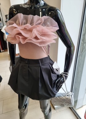 Боди с розов тюл