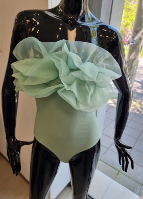 Боди с тюл мента