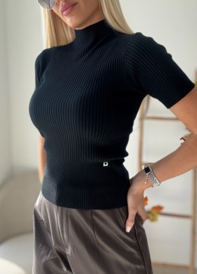 Черна блуза рипс плетиво