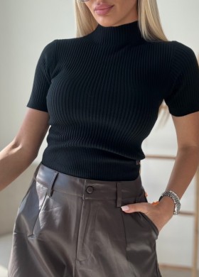 Черна блуза рипс плетиво