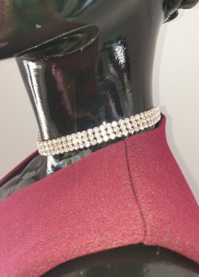 Чокър кристали златист