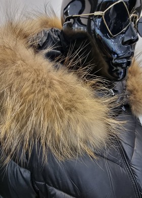 Дълго яке с естествен пух