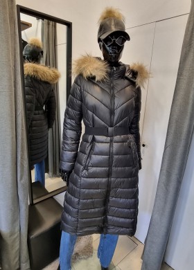 Дълго яке с естествен пух