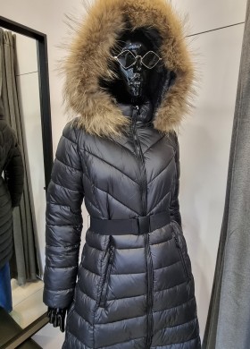 Дълго яке с естествен пух