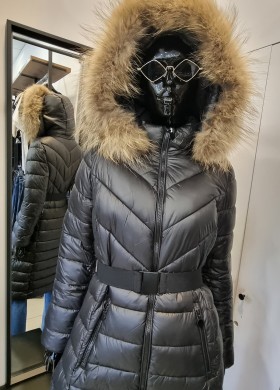 Дълго яке с естествен пух