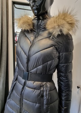 Дълго яке с естествен пух