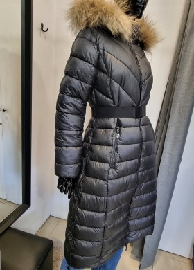 Дълго яке с естествен пух