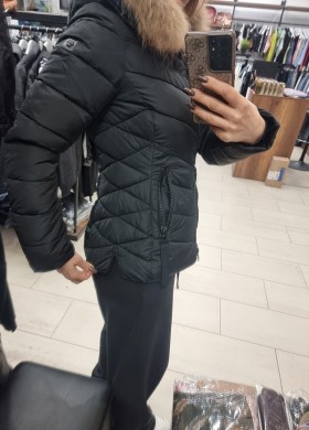 Дълго яке с колан черно