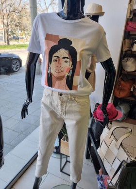 Дънки бежови