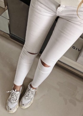 Дънки бели слим