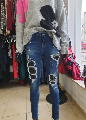 Дънки с капзи и мрежа