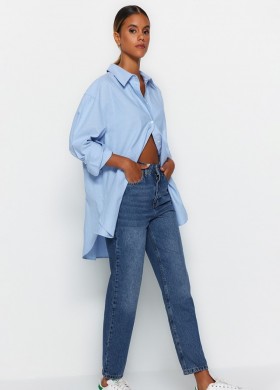 Дънки Mom Jeans с висока талия