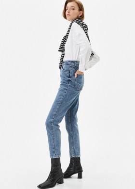 Дънки Mom с висока талия