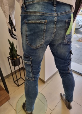 Дънки мъжки карго сини