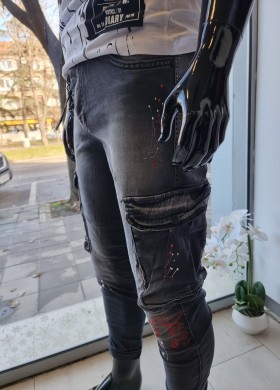 Дънки мъжки карго сиви