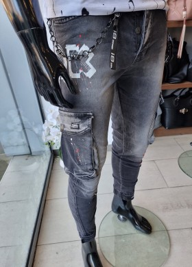 Дънки мъжки карго сиви