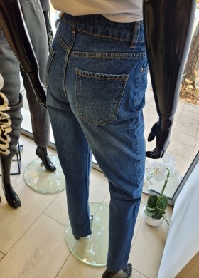 Дънки широк крачол с цепка