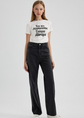 Дънки с широк крачол черни