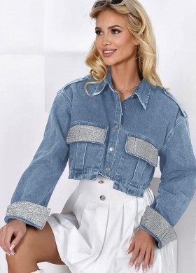 Дънково яке с камъни