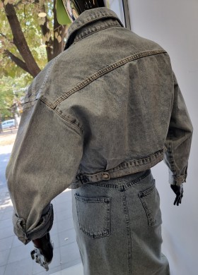 Дънково яке със сребристо