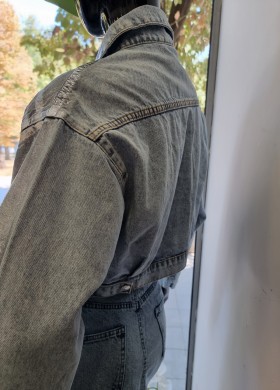 Дънково яке със сребристо