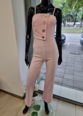 Гащеризон розов със златисти копчета