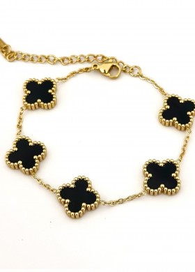 ГРИВНА ЧЕРНИ ДЕТЕЛИНИ СЪС ЗЛАТИСТА ВЕРИЖКА