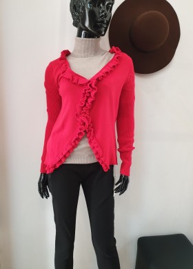 Жилетка червена къдрички