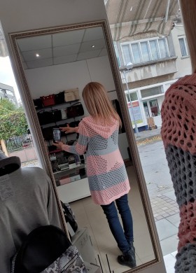 Жилетка дълга с качулка