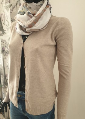 Жилетка къса бежова