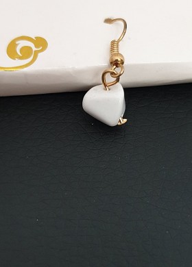 Комплект бижу с бели камъни