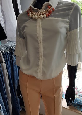 Комплект бижу с бели перли