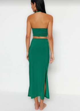 Комплект бюстие и пола в зелено