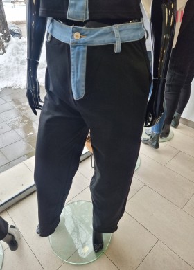 Комплект с деним черен