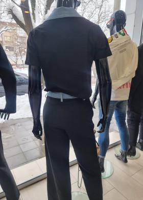 Комплект с деним черен