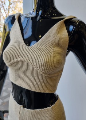 Комплект плетиво бежов