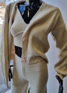 Комплект плетиво бежов