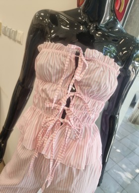 Комплект в розово райе