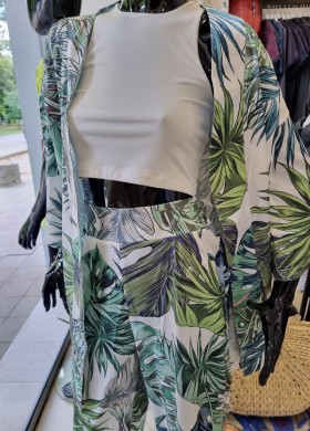 Комплект сатен с кимоно ЛИСТА