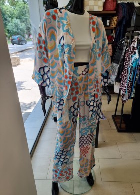 Комплект сатен с кимоно