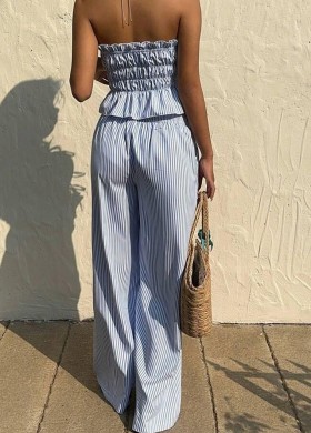 Комплект в синьо райе